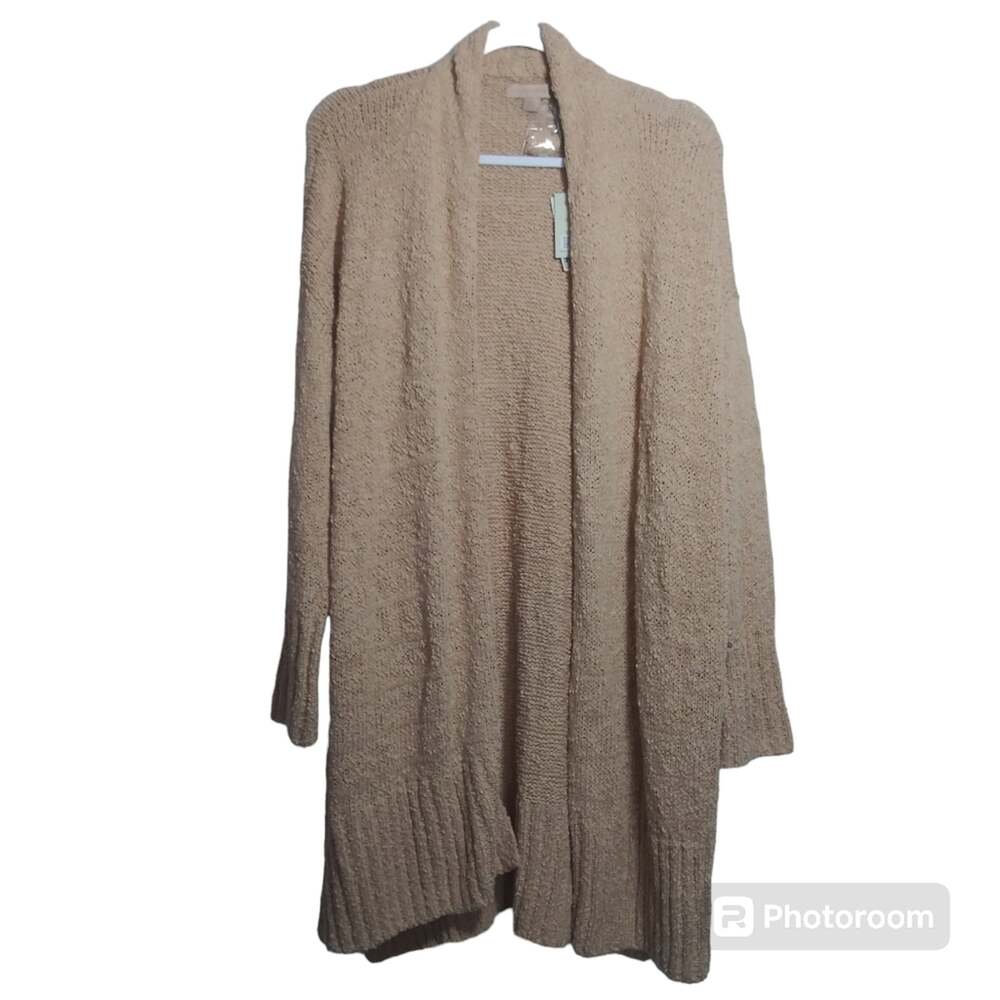 Barefoot Dreams Boucle Shadow Stripe Cardigan Rose Water NWT Size L/XL